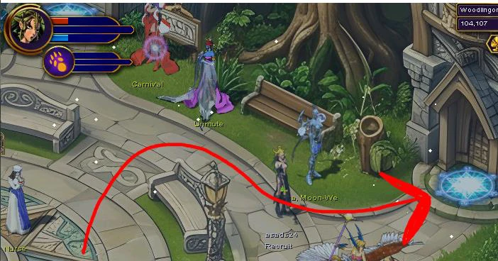 Efficient walking path into the Elder Zone