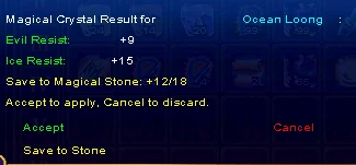 Accept, Save to Stone or Cancel