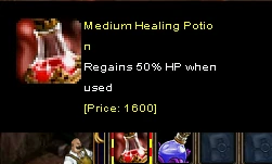Medium Healing Potion – 1,600 gold