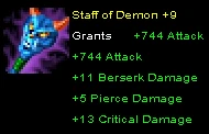 Staff of Demon +9 with 3 random stats